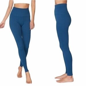 NWT Spiritual Gangster Blue Striped‎ Ananda Yoga Seamless Leggings